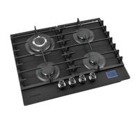 Cuisinière à gaz, 4 feux, encastrable, pour la maison et le camping-car, minuterie numérique pour le gaz propane et gaz naturel, avec brûleur wok