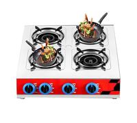 Cuisinière À Gaz 4 Feux Encastrée, Poêle Frire Haute Puissance 3,2 KW, Plaques De Cuisson En Acier Inoxydable, Plaque Camping Allumage Automatique, Protection Anti-extinction(NG)