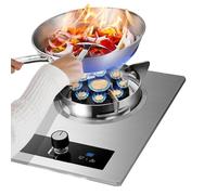 Cuisinière À Gaz 5,0 KW, Neuf Cavités, Feu Élevé, Cuisinière À Gaz En Acier Inoxydable, 1 Brûleur Intégré, Pour Camping, Avec Protection Anti-extinction Et Minuterie(NG)