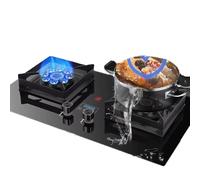 Cuisinière À Gaz 5,2 KW - Plaque De Cuisson À Gaz, Double Brûleur, Flamme Réglable, Plaque Encastrable En Verre Trempé, Avec Minuterie(NG)