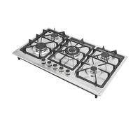 Cuisinière à gaz, 5 feux, design multi-brûleurs, réglage indépendant de la température, allumage électronique par impulsion, acier inoxydable, pour restaurants, grandes familles
