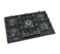 Cuisinière à gaz, 5 feux, encastrable, pour la maison et le camping-car, minuterie numérique pour le gaz propane et gaz naturel, avec brûleur wok