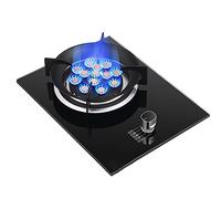 Cuisinière à gaz 7,2 kW - 1 brûleur intégré - 13 chambres - Wok - Panneau en verre trempé anti-explosion - Facile à nettoyer - Convient pour gaz naturel/propane - Fonte