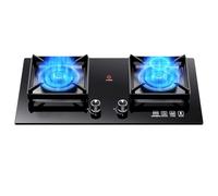 Cuisinière À Gaz 73CM Cuisinière À Gaz Intégrée En Acier Inoxydable Cuisinière À Gaz À 2 Brûleurs, Technologie D'économie D'énergie À Allumage Automatique Cyclone 5,2 KW, Dispositif De Protection Cont
