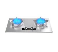 Cuisinière À Gaz 75CM 2 Feux 5,2 KW, Minuterie Indépendante Double Face, Panneau En Acier Inoxydable Ensemble GPL/gaz Naturel(LPG)