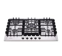 Cuisinière à gaz 76,6 cm, acier inoxydable, 5 brûleurs, cuisinière à gaz convertible, cuisinière à gaz LPG/NG, plaque à gaz double combustible, DM527-02