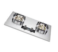 Cuisinière À Gaz 8 KW - 2 Brûleurs Avec Minuterie, Plaque De Cuisson Carrée Épaisse En Acier Inoxydable, Protection Anti-extinction Accidentelle, Double Face Indépendante(LPG)