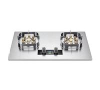 Cuisinière À Gaz 8 KW - 2 Brûleurs Avec Minuterie, Plaque De Cuisson Carrée Épaisse En Acier Inoxydable, Protection Anti-extinction Accidentelle, Double Face Indépendante(NG)