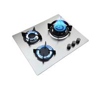 Cuisinière À Gaz À 3 Brûleurs, Table Carrée En Acier Inoxydable/cuisinière Intégrée, Brûleur Wok À Haute Efficacité De 5,0 KW, Avec Protection Contre Les Pannes De Flamme(LPG)