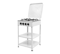 Cuisinière à gaz à 4 feux - Cuisinière à gaz naturel autoportante pour cuisine et extérieur - Allumage manuel, pare-brise, pieds antidérapants - Idéal pour le camping, le camping-car et la maison