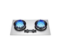 Cuisinière à gaz à double brûleur, cuisinière en acier inoxydable facile à nettoyer, cuisinière de cuisine avec protection anti-extinction temporisée, for le camping en famille(LPG)