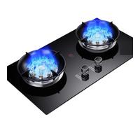 Cuisinière À Gaz À Double Brûleur, Cuisinière Encastrée De Table En Verre Trempé, Tête De Poêle Wok Haute Puissance De 5,2 KW Avec Protection Anti-extinction(NG)