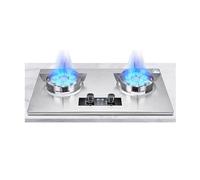 Cuisinière À Gaz À Double Brûleur En Acier Inoxydable, Table De Cuisson Haute Puissance À 9 Cavités De 10 KW,Avec Minuterie Indépendante De 99 Minutes(LPG)