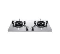 Cuisinière à gaz à double brûleur, panneau en acier inoxydable, 4,8 kW, à feu vif, poêle à sauté rapide avec dispositif de protection contre l'extinction des flammes(LPG)