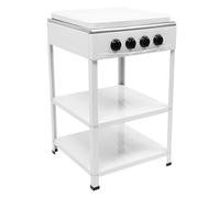 Cuisinière à gaz à quatre brûleurs, blanche, autoportante, 49 x 49 x 79 cm, grande, pour camping, pêche, voyages en camping-car et Notfa