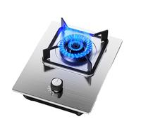 Cuisinière à gaz à un brûleur, cuisinière portable à haut feu avec panneau en acier inoxydable, cuisinière simple encastrée, for mijoter, frire, sauter, cuire à la vapeu5,2 kW(LPG)