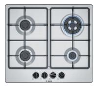 Cuisinière à gaz Bosch Serie 4 PGH6B5B60 - Acier inoxydable - Noir - 4 brûleurs - Fonte