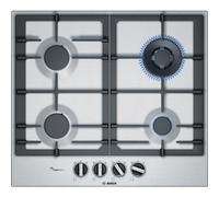 Cuisinière à gaz Bosch Serie 6 PCH6A5C90D - Acier inoxydable - Noir - 4 brûleurs - 8000 W