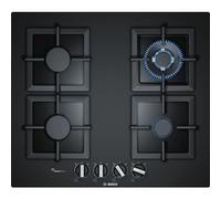 Cuisinière à gaz Bosch Serie 6 PPH6A6B20 - Noir - Verre trempé - 4 brûleurs - Fonte