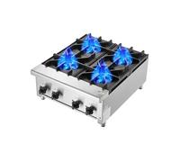 VEVOR Cuisinière à Gaz Commerciale avec 4 Brûleurs, Plaque de Cuisson de Comptoir au Propane et au Gaz Naturel, 28 kW, en Acier Inoxydable, Équipement de Cuisson Commercial pour Restaurant Domicile