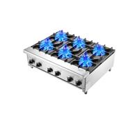 Cuisinière à Gaz Commerciale Avec 6 Brûleurs Chaleur Puissante et Durable
