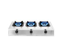 Cuisinière à gaz commerciale - Double combustible en acier inoxydable - Plaque de cuisson à gaz intégrée avec allumage électronique pulsé pour LPG/NG - Plaques de cuisson à gaz à boutons droits