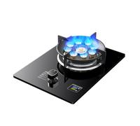 Cuisinière À Gaz Cuisinière À Gaz À 1 Brûleur, Minuterie De Feu Élevé À 9 Cavités De 5,2 KW, Support De Pot En Fonte En Verre Trempé Noir, Avec Protection Contre L'extinction, For La Cuisine À Domicil