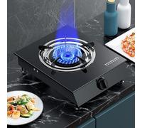 Cuisinière à gaz cuisinière à gaz table de cuisson en verre noir Portable cuisinière de cuisine, idéale for la randonnée Camping pique-nique cuisinière à gaz en plein air