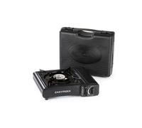 EASYmaxx Réchaud à gaz portable, compact de camping avec mallette de transport, cuisinière d'extérieur réglable en continu avec allumage piézoélectrique automatique pour le camping,