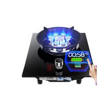 Cuisinière À Gaz De 33 Cm, 5,2 KW 9 Cavités Avec Minuterie Haute Flamme, Porte-pot En Fonte En Verre Trempé Noir, Protection Contre Les Flammes, Réchaud Autoportant Camping En Plein Air (Size : LPG)