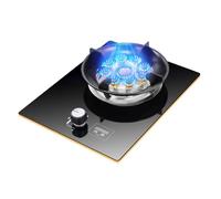 Cuisinière À Gaz De 33 Cm, 5,2 KW, 9 Cavités, Minuterie À Feu Élevé, Support De Casserole En Fonte De Verre Trempé Noir, Avec Protection Anti-extinction(NG)