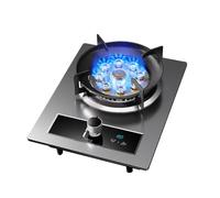 Cuisinière à gaz de 33 cm, feu concentré à injection directe à neuf trous de 7,2 kW, fonction de minuterie de 180 minutes, support à casseroles en fonte de verre trempé argenté avec protection contre