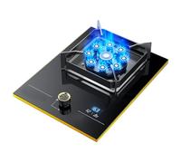 Cuisinière À Gaz De 33 Cm, Minuterie De Brûleur De Wok À Anneau De Feu À 9 Cavités De 5,2 Kw, Cuisinière À Gaz Portative À Panneau En Verre Trempé Noir For Voyage De Pêche À Domicile (Size : NG)