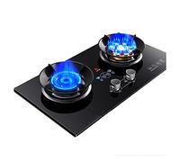 Cuisinière À Gaz D'intérieur 2 Brûleurs, Cuisinière À Gaz De Camping 5,2 KW/5,0 KW, Allumage En Verre Trempé Camping Double Brûleur GPL/gaz Naturel (Size : NG)