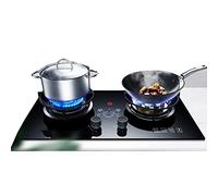 Cuisinière À Gaz D'intérieur 73CM 2 Brûleurs, Cuisinière À Gaz De Camping 5,2 KW/5,0 KW, Allumage En Verre Trempé Camping Double Brûleur GPL/gaz Naturel (Size : NG)