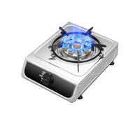 Cuisinière à gaz d'intérieur GPL - Table de cuisson efficace en acier inoxydable - Réchaud à gaz portable 1 brûleur - Pour la maison et le camping