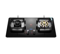 Cuisinière À Gaz D'intérieur - Plaque De Cuisson À Gaz 5,2 KW, Sur Pied, En Verre Noir, Double Brûleur, Avec Minuterie, Idéale Pour Le Camping, Les Caravanes(LPG)