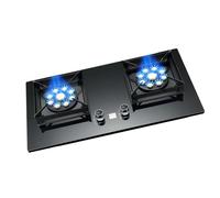 Cuisinière À Gaz D'intérieur - Plaque De Cuisson À Gaz Portable 2 Feux, 7,2 KW, Neuf Chambres, Grande Flamme, Support De Casserole En Fonte Et Verre Trempé(NG)