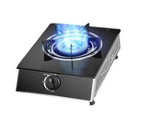 Cuisinière À Gaz D'intérieur, Plaque De Cuisson De Table En Verre Trempé, Brûleur Simple, 5,2 KW, Sans Perçage Ni Installation, For Barbecue Familial, Camping-car(NG)