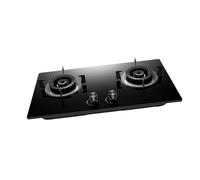 Cuisinière à gaz double brûleur, couvercle de feu en acier inoxydable, brûleur à entrée d'air complète, cuisinière de conversion GPL/GN, cuisine de camping portable 4,5 kW(NG)