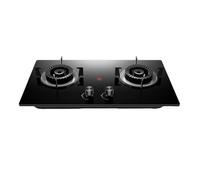 Cuisinière à gaz double brûleur, cuisinière de conversion GPL/GN, couvercle de feu en acier inoxydable, brûleur à entrée d'air complète, portable haute puissance de 5,2 kW(LPG)