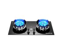 Cuisinière À Gaz Double Brûleur, De Comptoir GPL/naturel, Wok Haute Efficacité 9 Cavités 5,2 KW, Minuterie Indépendante 99 Minutes, Avec Protection Contre Les Pannes Flamme(NG)