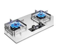 Cuisinière à gaz double brûleur, plaque de cuisson à gaz intégrée, double combustible, facile à nettoyer, 5,2 kW pour camping-cars