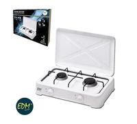 EDM Réchaud de camping à gaz 2 feux Blanc