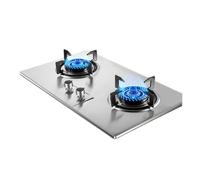 Cuisinière À Gaz En Acier Inoxydable 2 Brûleurs, Cuisinière À Gaz 5,2 KW, Cuisinière À Conversion Gaz/gaz LP, Support À Casseroles En Fonte En Verre Trempé, Avec Protection Contre Les Flammes(LPG)