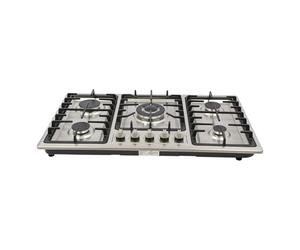Cuisinière à gaz en acier inoxydable avec 5 brûleurs, 4 niveaux de puissance, pression d'évacuation de 2000 Pa, dimensions 86 × 51 × 9 cm, convient comme cuisinière à gaz encastrable pour la cuisine