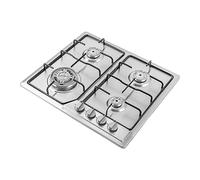 Cuisinière à gaz encastrable avec 4 brûleurs en acier inoxydable - Pour maison et restaurant - 58 x 50 cm - Raccordement au gaz naturel - Chaleur rapide - Facile à utiliser - Pour cuisiner plusieurs