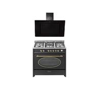 Cuisinière à gaz - - GCH E 914 BL - 5 foyers - Four électrique - 90 cm