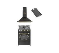 Cuisinière à gaz GCH G 614 BL - Hotte aspirante GCH 975 Bl6 60cm et plaque de cuisson