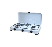 Cuisinière à gaz GPL Kasart - puissant brûleur en acier inoxydable, léger et facile à transporter, structure en acier émaillé avec pieds antidérapants, idéal pour cuisinière de camping (3 feus)